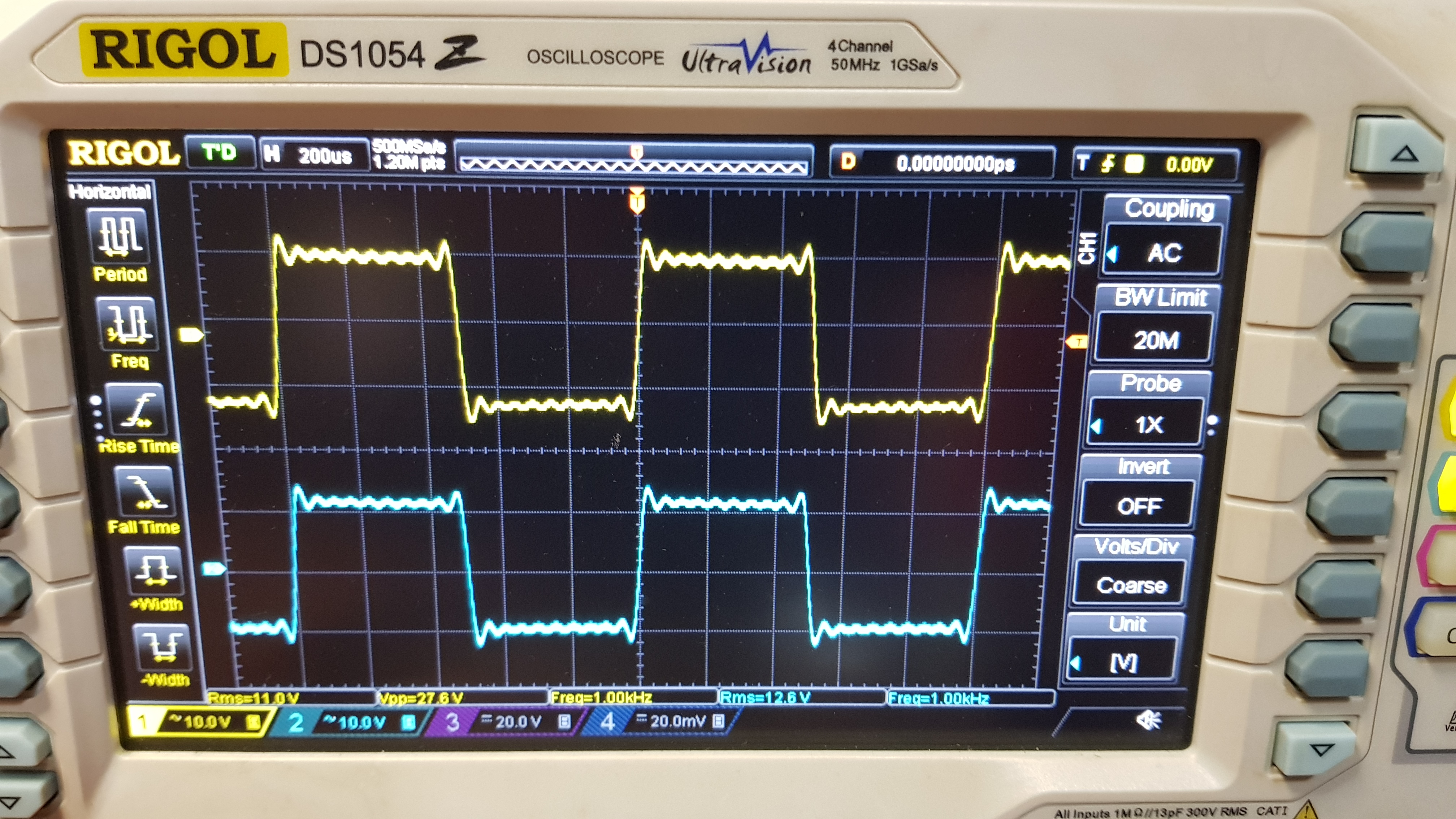 1KHz SQW din placa de sunet